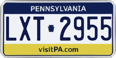 PA license plate LXT2955