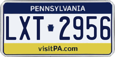 PA license plate LXT2956
