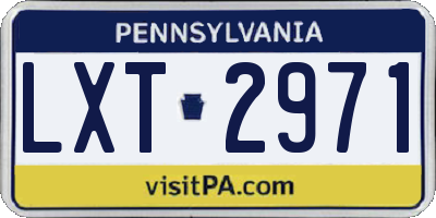 PA license plate LXT2971
