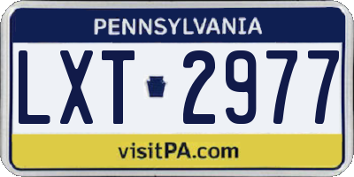 PA license plate LXT2977