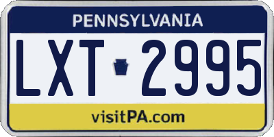 PA license plate LXT2995
