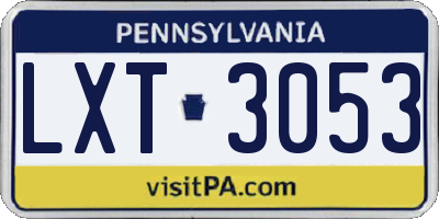 PA license plate LXT3053