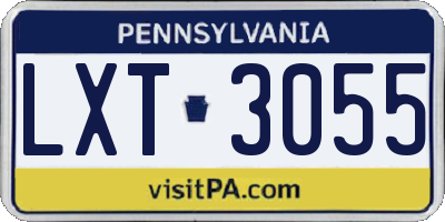 PA license plate LXT3055