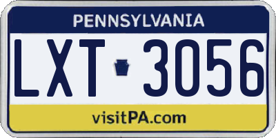 PA license plate LXT3056
