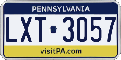 PA license plate LXT3057