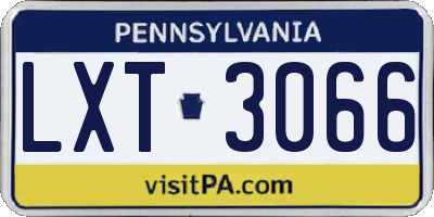 PA license plate LXT3066