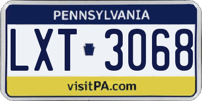 PA license plate LXT3068