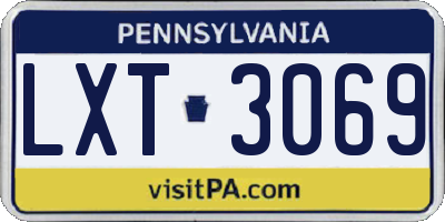 PA license plate LXT3069