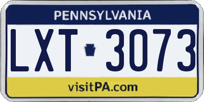 PA license plate LXT3073