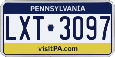 PA license plate LXT3097