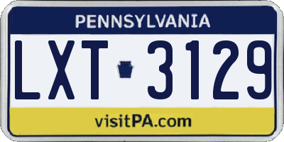 PA license plate LXT3129