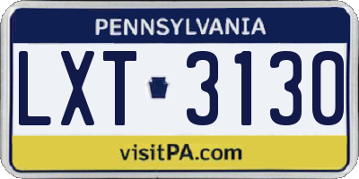 PA license plate LXT3130