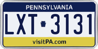PA license plate LXT3131