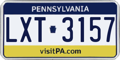 PA license plate LXT3157