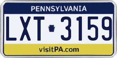 PA license plate LXT3159