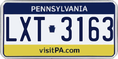 PA license plate LXT3163