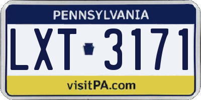 PA license plate LXT3171