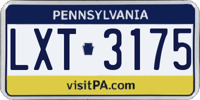 PA license plate LXT3175