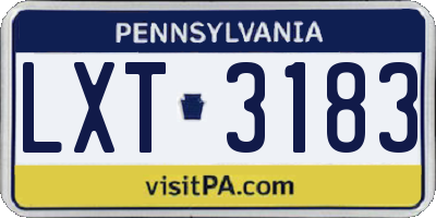 PA license plate LXT3183