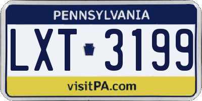 PA license plate LXT3199