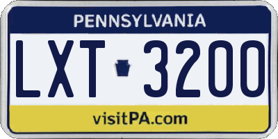 PA license plate LXT3200