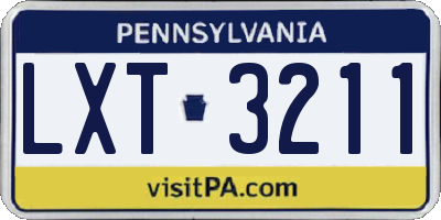 PA license plate LXT3211