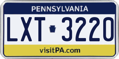 PA license plate LXT3220