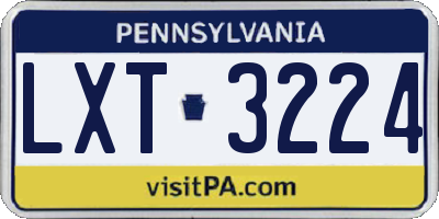 PA license plate LXT3224