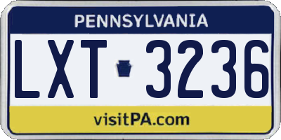 PA license plate LXT3236