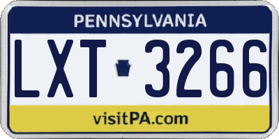 PA license plate LXT3266