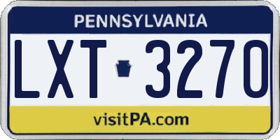 PA license plate LXT3270
