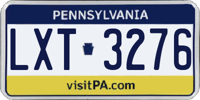 PA license plate LXT3276