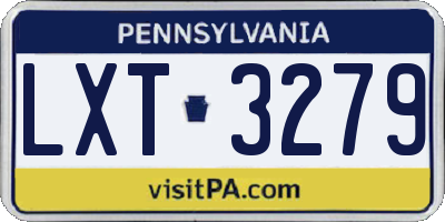 PA license plate LXT3279