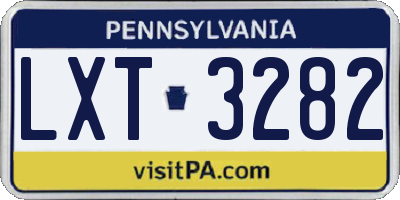 PA license plate LXT3282