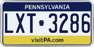 PA license plate LXT3286
