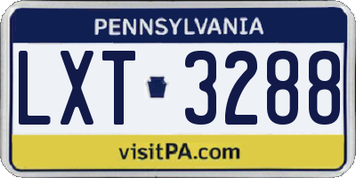 PA license plate LXT3288