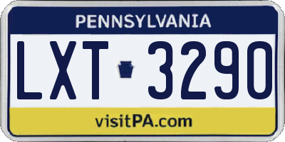 PA license plate LXT3290