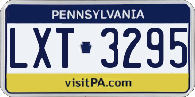 PA license plate LXT3295