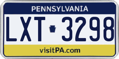 PA license plate LXT3298