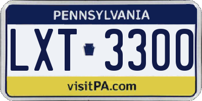 PA license plate LXT3300