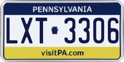 PA license plate LXT3306