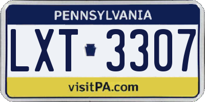 PA license plate LXT3307