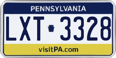 PA license plate LXT3328
