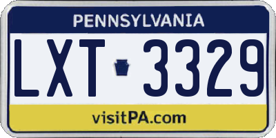 PA license plate LXT3329
