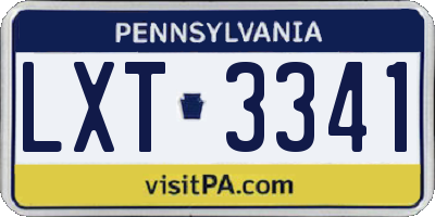 PA license plate LXT3341