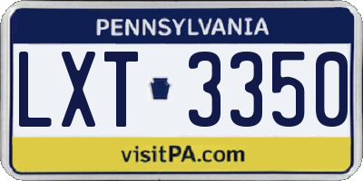 PA license plate LXT3350