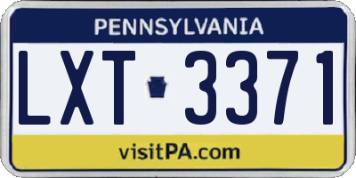 PA license plate LXT3371