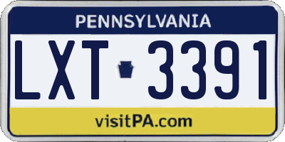 PA license plate LXT3391