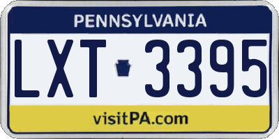 PA license plate LXT3395