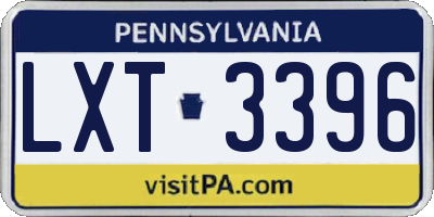 PA license plate LXT3396